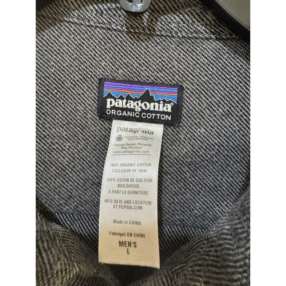 Patagonia Button Up Shirt Mens L Grey Organic Cotton Long Sleeve - Picture 2 of 8